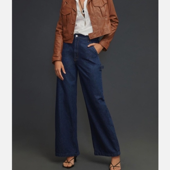 Mother Snacks! The Fun Dip Utility Puddle in Cold Brew Wide Leg Straight Size 28 - Picture 1 of 14